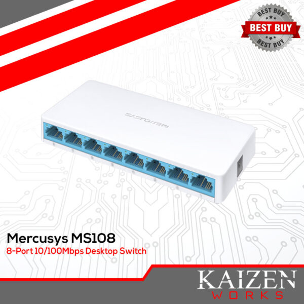Mercusys MS108 | 8-Port 10/100Mbps Desktop Switch